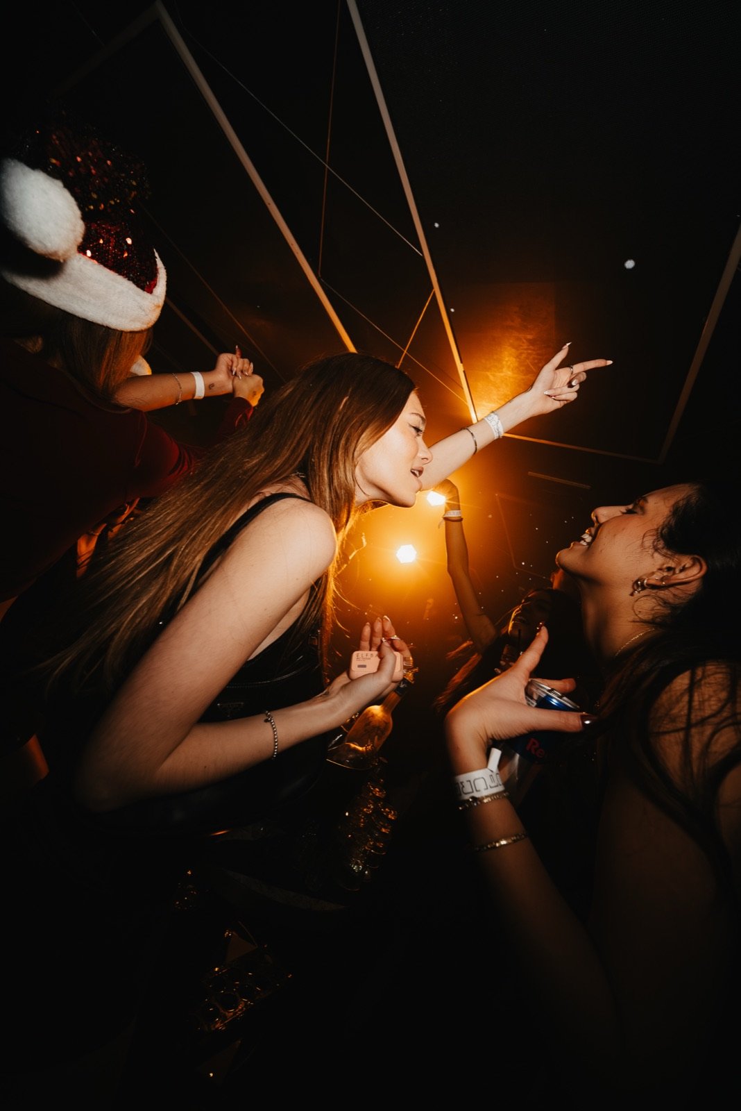 Guests dancing close together on the dancefloor